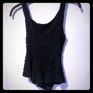 Peplum Black Lace Top